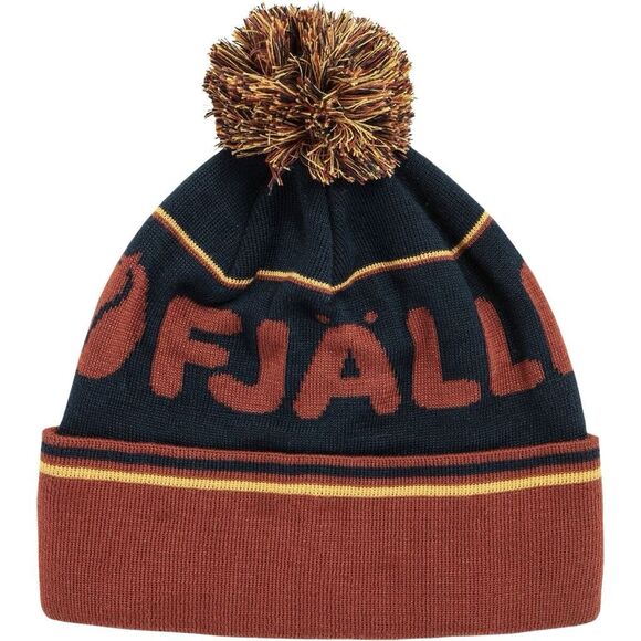 Fjällräven Pom Hat Autumn Leaf Dark Navy Beanie NWT Unisex Eco Knit Outdoor - Picture 3 of 5